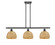 Ballston Three Light Pendant in Matte Black (405|516-3I-BK-RBD-8-NAT)