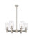 Downtown Urban Six Light Chandelier in Satin Nickel (405|434-6CR-SN-G434-7CL)