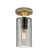 Downtown Urban One Light Flush Mount in Brushed Brass (405|434-1F-BB-G434-7SM)