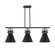 Downtown Urban Three Light Island Pendant in Matte Black (405|410-3I-BK-M411-10BK)