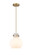Downtown Urban One Light Mini Pendant in Brushed Brass (405|410-1PS-BB-G410-8WH)