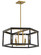 UNION ESTATES Six Light Pendant in Coal And Soft Brass (7|2116-726)