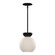 Arcadia One Light Pendant in Black/Opal Glass (347|PD59708-BK/OP)