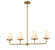 Kanata Four Light Linear Pendant in Brass With Half Opal Glass (214|DVP48002BR-OP)