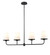 Kanata Four Light Linear Pendant in Ebony With Half Opal Glass (214|DVP48002EB-OP)