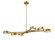 Northen Marches Six Light Linear Pendant in Brass With Half Opal Glass (214|DVP45402BR-OP)