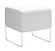 Plush Ottoman in White, Chrome (339|103004)