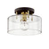 Bergamot Station One Light Semi-Flush Mount in Bronze/Brushed Brass (67|C7541-BRZ/BBA)
