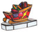 Sleigh With Presents One Light Accent Lamp in Flame Ha Ca Burgundy (57|82156)