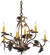 Oak Leaf & Acorn Six Light Chandelier in Dark Burnished Antique Copper (57|81244)
