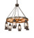 Miners Lantern Six Light Chandelier in Dark Roast (57|219573)