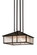Double Bar Mission Three Light Pendant in Craftsman Brown (57|173208)