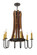 Barrel Stave Six Light Chandelier in Costello Black (57|157624)