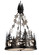 Alpine Four Light Inverted Pendant in Textured Black & Steel (57|15434)