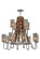 Barrel Stave 12 Light Chandelier in Nickel (57|147189)