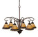 Tiffany Jeweled Peacock Six Light Chandelier in Brushed Nickel (57|12271)