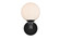 Cordelia One Light Bath Sconce in Black (173|LD7317W6BLK)
