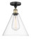 Edison One Light Semi-Flush Mount in Black Antique Brass (405|616-1F-BAB-GBC-122)