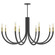 Wand Eight Light Chandelier in Black (216|WAN-388C-MB-AGB)