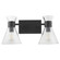 Beldar Two Light Vanity in Matte Black|Clear Glass (19|5119-2-259)