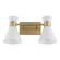 Beldar Two Light Vanity in Aged Brass|Gloss Opal (19|5119-2-80)