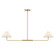 Two Light Linear Chandelier in Natural Brass (446|M100122NB)