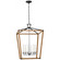 Darlana Wrapped LED Lantern in Aged Iron and Natural Rattan (268|CHC 5881AI/NRT)