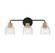 Flagler Three Light Bathroom Vanity in Matte Black with Warm Brass (159|V6-L8-5900-3-143)