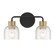 Flagler Two Light Bathroom Vanity in Matte Black w/ Warm Brass (159|V6-L8-5900-2-143)