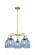 Downtown Urban Five Light Chandelier in Antique Brass (405|516-5CR-AB-G558-6BL)