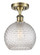 Ballston One Light Semi-Flush Mount in Antique Brass (405|516-1C-AB-G122C-8CL)