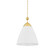 Bronson One Light Pendant in Aged Brass/White Plaster (70|BKO1501-AGB/WP)