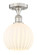 Edison One Light Semi-Flush Mount in Brushed Satin Nickel (405|616-1F-SN-G1217-8WV)