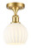 Ballston One Light Semi-Flush Mount in Satin Gold (405|516-1C-SG-G1217-6WV)