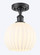 Ballston One Light Semi-Flush Mount in Matte Black (405|516-1C-BK-G1217-8WV)