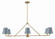 Xavier Six Light Chandelier in Vibrant Gold / Blue (60|XAV-B9306-VG-BL)