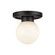 Fiore One Light Semi-Flush Mount in Matte Black/Glossy Opal Glass (452|SF407306MBGO)