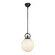 Fiore One Light Pendant in Matte Black/Glossy Opal Glass (452|PD407910MBGO)