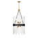 Santiago Six Light Pendant in Matte Black with Warm Brass (51|3-1936-6-143)