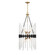 Santiago Six Light Pendant in Matte Black with Warm Brass Accents (51|3-1936-6-143)