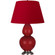 Double Gourd One Light Table Lamp in Ruby Red Glazed Ceramic w/Antique Silvered (165|RR22R)