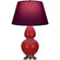 Double Gourd One Light Table Lamp in Ruby Red Glazed Ceramic w/Antique Silvered (165|RR22P)