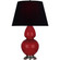 Double Gourd One Light Table Lamp in Ruby Red Glazed Ceramic w/Antique Silvered (165|RR22K)