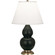 Small Double Gourd One Light Accent Lamp in Matte Obsidian Glazed Ceramic w/Antique Natural Brassed (165|MOS50)