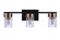 Bond Street Three Light Vanity in Flat Black/Satin Brass (46|11819FBSB3)