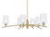 Kurve Six Light Chandelier in New Age Brass (200|3746-NAB-4250)