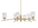 Kurve Six Light Chandelier in New Age Brass (200|3746-NAB-3002)