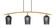 Kurve Three Light Island Pendant in New Age Brass (200|3736-NAB-4252)