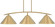 Kurve Three Light Island Pendant in New Age Brass (200|3736-NAB-420-NAB)