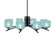 Kurve Eight Light Chandelier in Matte Black (200|3708-MB-4615) Kurve Eight Light Chandelier in Matte Black (200|3708-MB-4615)